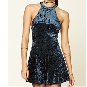 Forever 21 blue velvet romper!